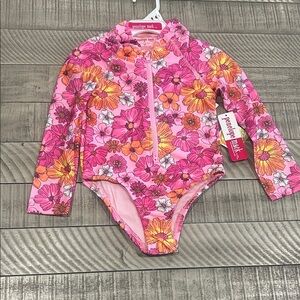 Penelope Mack Pink and Yellow Floral Rashguard